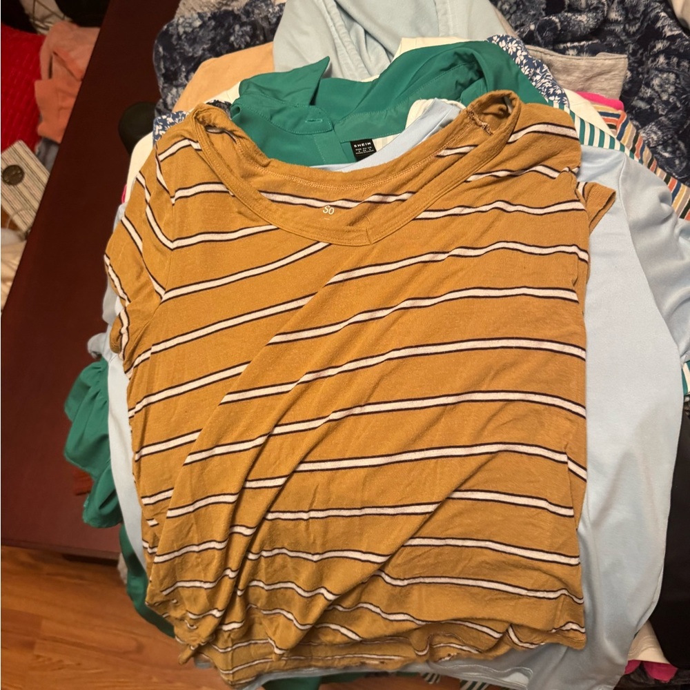 H&M Mustard Striped Tee